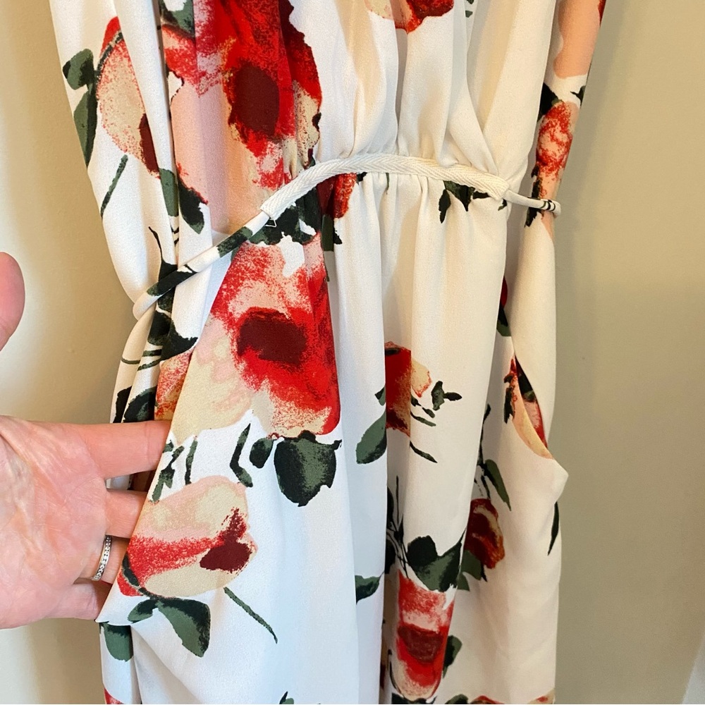 Wilfred floral Sleeveless draped V-Neck Dress - Picture 7 of 11